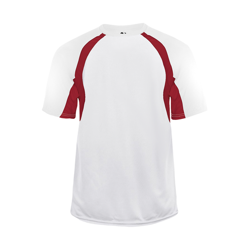 Badger Sport Hook Tee, Sizes 2XL-4XL (414400-028608), Color 'White/Red'